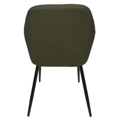 Lot de 4 fauteuils de table en tissu texturé maille 3D kaki - ELECTRON
