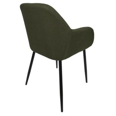 Lot de 4 fauteuils de table en tissu texturé maille 3D kaki - ELECTRON