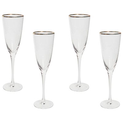 Lot de 4 flûtes à champagne TOPAZ 250 ml Transparent