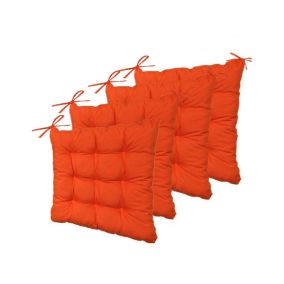 Lot de 4 Galettes de chaise 40 x 40 cm - Orange