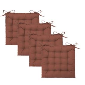 Lot de 4 Galettes de chaise en Coton Terracotta 38 x 38 cm