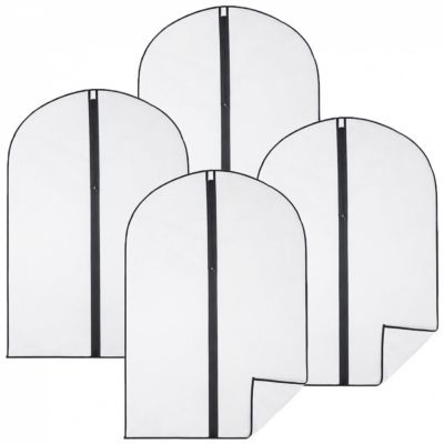 Lot de 4 housses pour vêtements à suspendre avec zip - 60 x 100 cm - Opaque - Vivezen