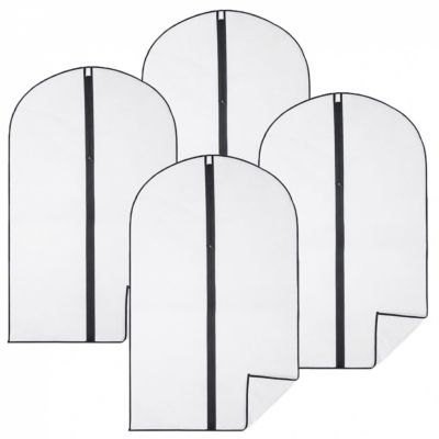 Lot de 4 housses pour vêtements à suspendre avec zip - 60 x 120 cm - Opaque - Vivezen