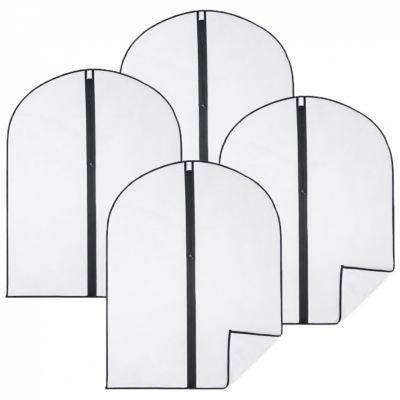 Lot de 4 housses pour vêtements à suspendre avec zip - 60 x 80 cm - Opaque - Vivezen