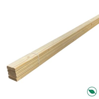 Lot de 4 lames barre écharpe sapin rabotés 2400 x 70 x 26 mm