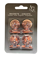 Lot de 4 magnets clips en métal cuivré Ariane L.3 x l.3,5 x H.2,5 cm
