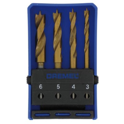 Lot de 4 mèches à bois Dremel ø3 à ø6 mm