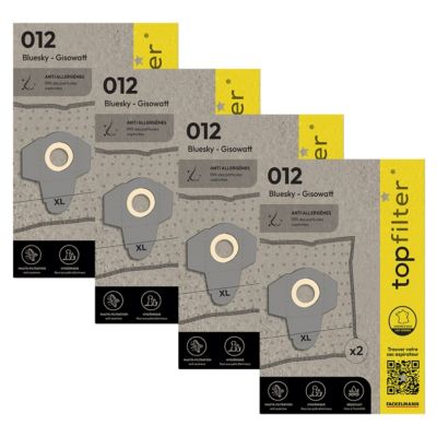 TopFilter 64290 Lot de 4 sacs aspirateur Hoover Alpina, sac aspirateur, poche aspirateur, accessoire aspirateur, Non tissé polypropylène, Carton, Caoutchouc, 30 x 26 cm