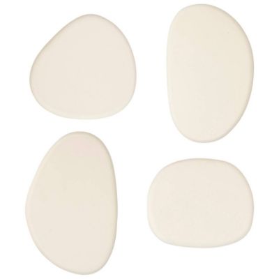 Lot de 4 patères organiques Karen blanc ivoire L7/10cm - Atmosphera