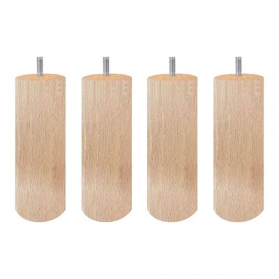 Lot de 4 pieds de meuble 20x6 bois et vernis naturel - PIEDS DE LIT