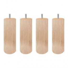 Lot de 4 pieds de meuble 20x6 bois et vernis naturel - PIEDS DE LIT