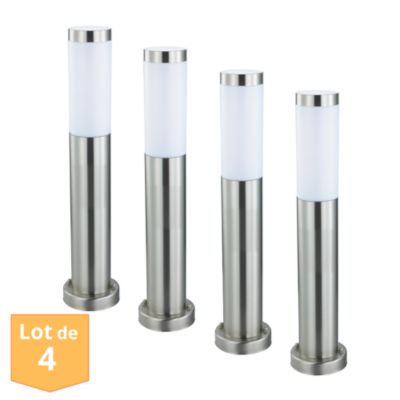 Lot de 4 potelets Defne-4 inox E27 60W