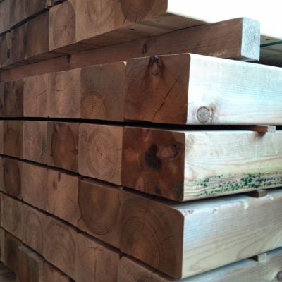 Lot de 4 poutres en pin traité classe IV R5 95X145X2100 mm