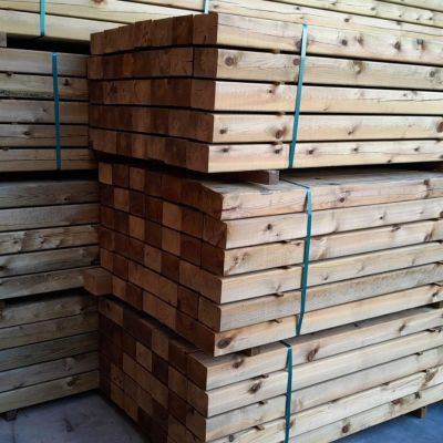 Lot de 4 poutres en pin traité classe IV R5 95X145X2100 mm