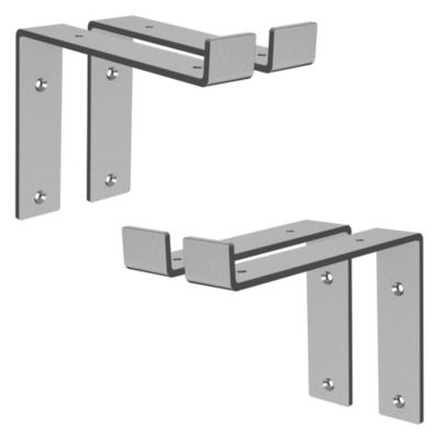 Lot de 4 équerre d'Etagere murale équerre fixation en métal gris