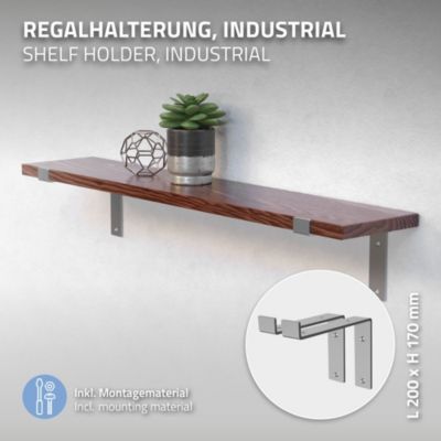 Lot de 4 équerre d'Etagere murale équerre fixation en métal gris