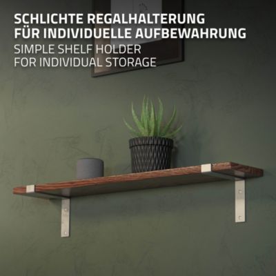 Lot de 4 équerre d'Etagere murale équerre fixation en métal gris