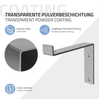 Lot de 4 équerre d'Etagere murale équerre fixation en métal gris