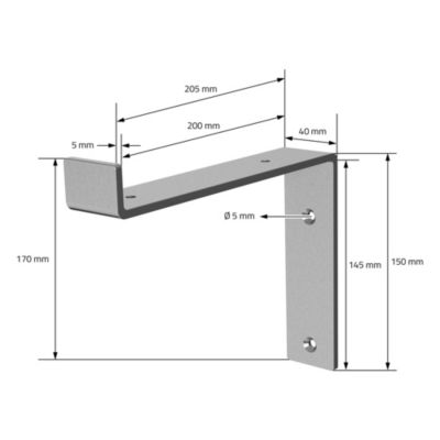 Lot de 4 équerre d'Etagere murale équerre fixation en métal gris