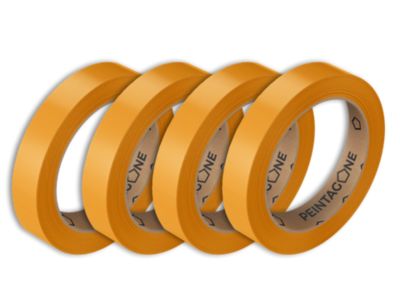 Lot de 4 rubans de masquage GOLD pour surfaces stables (lisses ou légèrement rugueuses) - 19 mm x 50 m