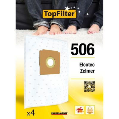 Lot de 4 sacs aspirateur pour Zelmer et Elcotec TopFilter Premium TopF