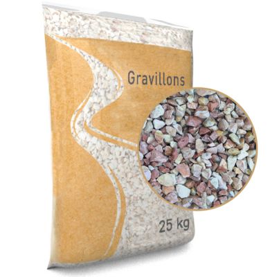 Lot de 4 sacs de 25 KG de gravillon rose calcaire 8/14