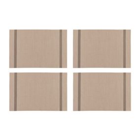 Lot de 4 sets de table Goldira - taupe - Douceur d'Intérieur - Set de table Taupe 30 x 45