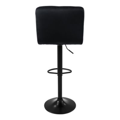 Lot de 4 tabourets de bar rembourrées en velours noir chaise réglable en hauteur