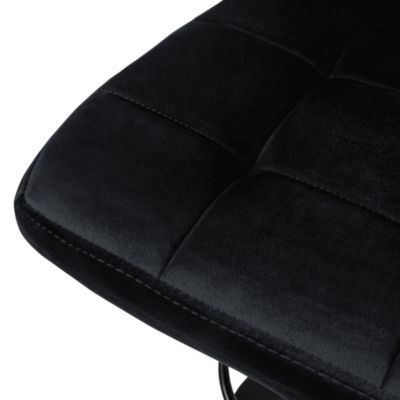 Lot de 4 tabourets de bar rembourrées en velours noir chaise réglable en hauteur
