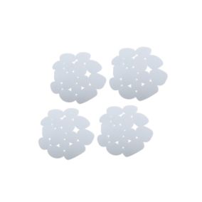 Lot de 4 Tapis antiderapants de douche ou baignoire PVC GALETS 12x13cm Blanc MSV