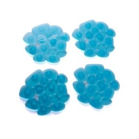 Lot de 4 Tapis antiderapants de douche ou baignoire PVC GALETS 12x13cm Bleu Transparent MSV