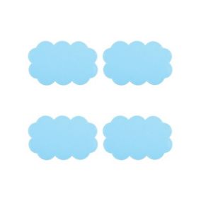 Lot de 4 Tapis antiderapants de douche ou baignoire PVC NUAGES 14,5x9cm Bleu Ciel MSV