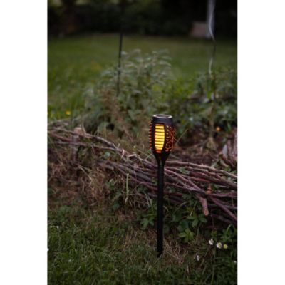 Lot de 4 Torches solaires à LED vacillante 47cm, effet flamme, ambiance chaleureuse