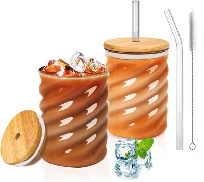 Lot de 4 Verres à Café Glacé 350 ml Passe au Lave-Vaisselle