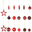 Lot de 40 boules de Noël en plastique rouge 10 modèles