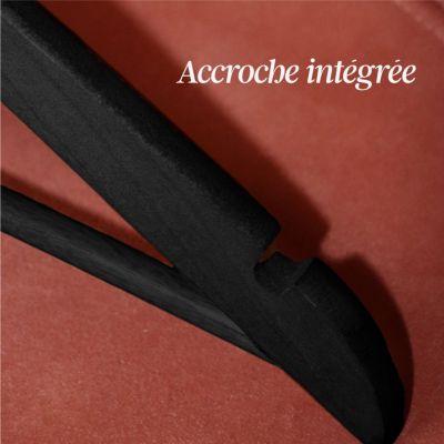 Lot de 40 cintres 32 cm pour vêtements enfant premium avec crochet pivotant à 360 degrés - Noir - Vivezen