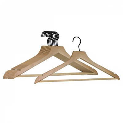 Lot de 40 cintres 44.5 cm pour vêtements adulte premium avec crochet pivotant à 360 degrés - Bois clair - Vivezen