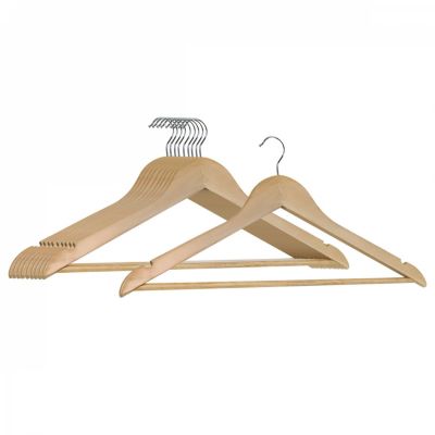 Lot de 40 cintres 45 cm pour vêtements adulte avec crochet pivotant à 360 degrés - Bois clair - Vivezen