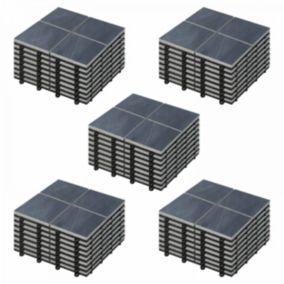 Lot de 40 dalles clipsables en pierre noir  Oviala