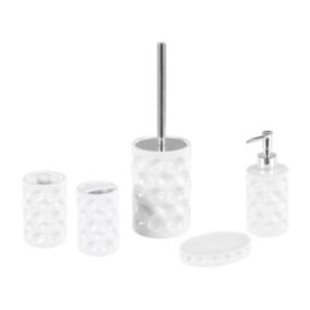 Lot de 5 accessoires de salle de bain en céramique blanche TIRUA