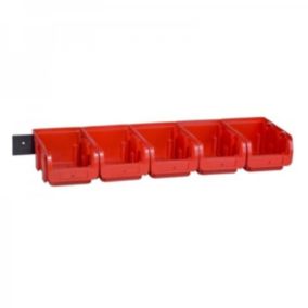 Lot de 5 bacs à bec rouge avec rail ProfiPlus C 2/6 Allit