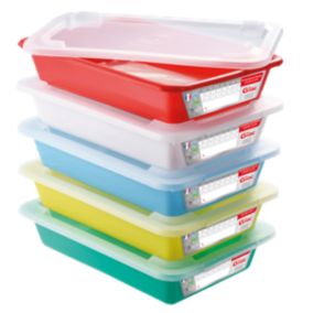 Lot de 5 Bacs plats témoins avec couvercle 3 litres HACCP