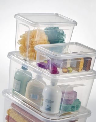 Boîtes de rangement en plastique transparent 30L avec couvercle CLEAR BOX