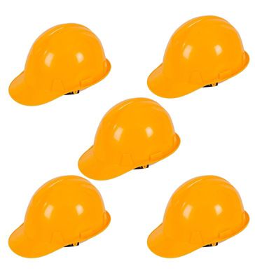 Lot de 5 casques de sécurité jaunes ABS
