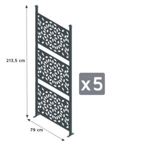 Lot de 5 claustras pour carport Libeccio