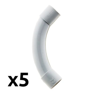 Lot de 5 courbes pour tube IRL diamètre 20mm - Gris - Zenitech