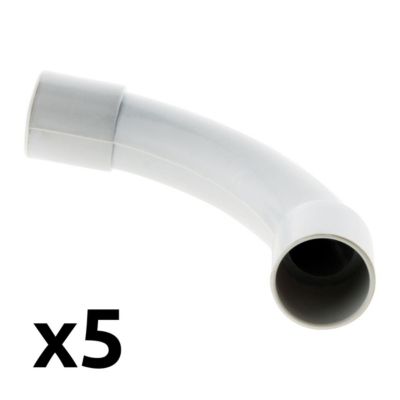 Lot de 5 courbes pour tube IRL diamètre 20mm - Gris - Zenitech