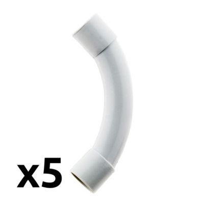 Lot de 5 courbes pour tube IRL diamètre 20mm - Gris - Zenitech