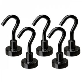 Lot de 5 crochets magnétiques - KN16 - Noir