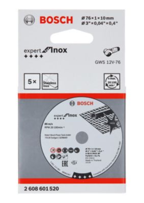 Lot de 5 disques à tronçonner Bosch inox 76 mm